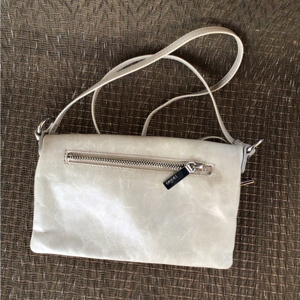 Hobo International Light Gray Leather Lexi Crossbody Bag View 3
